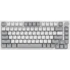 Image de AJAZZ AK820 clavier mécanique filaire 75 %, disposition QWERTY US, assemblage sur joints, switchs linéaires remplaçables à chaud, rétroéclairage blanc, 83 touches avec molette de volume CNC, mousse Poron, capuchons de touches PBT à profil OEM, compatible PC/Windows/Mac - gris blanc