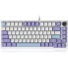 Image de AJAZZ AK820 Clavier mécanique filaire sans cadre (TKL) 75 %, Disposition QWERTY US, Montage par joints (Gasket Mount), Hot-swap, Éclairage RVB, 82 touches avec boutons usinés CNC, pour Windows/Mac - Violet