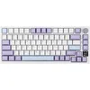 Image de Ajazz AK820 Pro clavier mécanique 75 % tri-mode, disposition QWERTY US, montage sur joints, filaire/Bluetooth/2,4 G, écran TFT, rétroéclairage RGB, switchs remplaçables à chaud, mousse d’amortissement sonore, capuchons de touches en PBT, compatible avec Windows/Mac/PC, switchs cadeaux violets