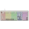 Image de AJAZZ AK980 Clavier mécanique filaire à 98 %, Disposition QWERTY US, Montage sur cales, Rétroéclairage arc-en-ciel - Prise en charge du remplacement à chaud - Blanc & Gris