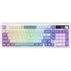 Image de AJAZZ AK980 V2 Clavier de jeu mécanique sans fil, disposition QWERTY à 98 %, interchangeable à chaud (hot-swap) avec molette de contrôle du volume et écran TFT, batterie 10000 mAh, filaire/Bluetooth/2,4 GHz, éclairage RVB - Switch Cadeau V2/Violet Sel Marin