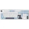 Image de AJAZZ AK980 V2 Clavier de jeu mécanique sans fil, disposition QWERTY à 98 %, interchangeable à chaud (hot-swap) avec molette de contrôle du volume et écran TFT, batterie 10000 mAh, filaire/Bluetooth/2,4 GHz, éclairage RVB - Switch Flying Fish/Blanc Bleu Foncé