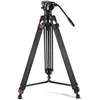 Image de NEEWER 74" Trépied Vidéo avec Rotule Fluide, Plateau QR, Aluminium, TP74 | Trépied Appareil Photo Robustes, Professionnel pour Appareils Photo DSLR Caméscopes, Charge Max 17.6lb/8kg