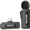 Image de BOYA BY-V10 V2.0 Microphone sans fil USB-C 1 émetteur + 1 récepteur pour iPhone 16/17 et Android avec réduction de bruit et autonomie 9h