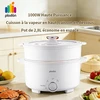 Image de Plodon 1000W 2,8L Marmite électrique multifonction antiadhésive avec cuiseur vapeur, bouilloire électrique de voyage, fondue, contrôle double de la puissance, cuiseur rapide pour nouilles ramen/pâtes/oeufs/soupe/porridge d’avoine
