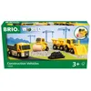 Image de BRIO World - 33658 - Coffret de 3 engins de Chantier - pour Circuit de Train en Bois - Camion Benne/Rouleau compresseur/Chargeur - Jouet pour garçons et Filles dès 3 Ans