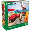 Image de BRIO World - 33815 - Circuit Action Pompier - Coffret Complet de 18 pièces avec Camion Son et lumière - Circuit de Train en Bois - Jouet Mixte à partir de 3 Ans