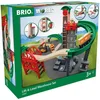 Image de Brio World - 33887 - Grand Circuit Plateforme Multimodale - Coffret Complet de 32 pièces avec Ascenseur à véhicule - Circuit de Train en Bois - Jouet Mixte dès 3 Ans