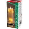 Image de Konstsmide Bougie LED en vraie cire blanc crème, enveloppée d'une flamme 3D et d'un fil d'argent, minuterie 4h et 8h, 1 diode ambrée / 6 gouttes LED, à piles, intérieur, Câble argenté - 1824-180