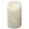 Image de Konstsmide Grandes bougies à piles/3D Living Bougie sans flamme/cire ivoire véritable/guirlande lumineuse/4 ou 8 heures Fonction minuterie/13,5 x 7,5 cm/Bougie LED blanc chaud, 1834-180