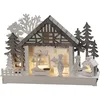 Image de Konstsmide Silhouette en bois à LED, blanc, « maison et boulangerie », minuterie 6H, 4 diodes blanc chaud, à piles, intérieur, Câble transparent - 3262-210