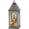 Image de Konstsmide Silhouette en bois à LED, blanc, « maison », minuterie 6H, 8 diodes blanc chaud, à piles, intérieur, 3270-210