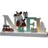 Image de Konstsmide 3275-500 Silhouette LED en bois « Noël », multicolore, minuterie 6H, 4 diodes blanc chaud, fonctionne avec piles, pour l'intérieur, 2 piles AA 1,5 V (non incluses)