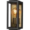 Image de Konstsmide Carpi Box 7348-800 Applique murale d'extérieur Alimentation secteur 12 x 12 x 28 cm E27 Max 60 W Verre transparent Acier IP44 Noir Laiton