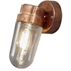 Image de Konstsmide Applique murale d'extérieur alimentée par secteur/Vega Down Lanterne de porche traditionnelle/1 lampe E27 Max 60 W/verre transparent/cuivre/IP54/éclairage extérieur