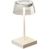 Image de Konstsmide Lampe de table LED sans fil à piles rechargeables avec variateur d'intensité et station de chargement USB Blanc