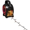 Image de Konstsmide Guirlande lumineuse à micro-LED avec enrouleur de câble, 100 diodes de couleur ambre, 30 V, extérieur (IP44), Câble souple noir - 3830-807