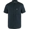 Image de Fjallraven Övik Travel Shirt SS, Bleu Indigo-Bleu Marine Foncé, S Homme
