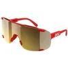 Image de POC Devour Mid Lunettes de Soleil, Prismane Red/Clarity Road/Partly Sunny Gold, Taille Unique Mixte
