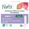 Image de Naty Tampons Super en 100% coton biologique Sans Applicateur, 18 unités