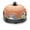 Image de EMERIO Four à pizza, PIZZARETTE l'original, dôme en terre cuite fait à la main, design breveté, pour mini pizza, vrai plaisir en famille pour 6 personnes, terre cuite orange/noir, PO-115984