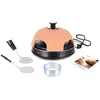 Image de Emerio PO-115985 Four à pizza, couvercle en terre cuite, fait à la main, design breveté, pour mini pizza, véritable plaisir familial pour 4 personnes