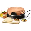 Image de Emerio PIZZARETTE PO-115848.1 Four à pizza original en terre cuite faite à la main, design breveté, pour mini pizza, véritable plaisir de famille pour 6 personnes
