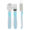 Image de Lot de 3 couverts d'apprentissage acier inoxydable Bleu