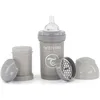 Image de Anti-Colic Baby Bottle with Milk Powder Container and Mixer - 180ml | Slow Flow Silicone Breast-Like Nipple | BPA- Free Baby Milk Bottle | Suitable for Newborn Babies (0+) | Grey