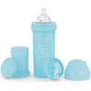 Image de Twistshake Anti-Colic Baby Bottle with Milk Powder Container and Mixer - 260ml | Medium Flow Silicone Breast-Like Nipple | BPA- Free Baby Milk Bottle | Suitable for 2+ Month Babies | Blue
