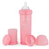 Image de Twistshake Biberon Anti-Colique 330 ml avec Récipient à Lait en Poudre et Mélangeur   Tétine en Silicone Débit Rapide   Sans BPA   Idéal pour Bébé dès 4 Mois   Rose