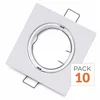 Image de Support Spot Encastrable GU10 LED Orientable Carré BLANC - Pack de 10