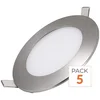 Image de Pack de 5 - Spot LED Extra Plat Rond ALU 6W - Blanc Froid 6000K - 8000K