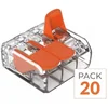 Image de Pack de 20 - Borne de raccordement à levier 3 entrées