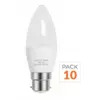 Image de Pack de 10 - Ampoule LED B22 6W 220V C37 180° - Blanc Chaud 2300K - 3500K