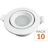 Image de Pack de 10 - Support Spot Encastrable GU10 LED Orientable Rond BLANC