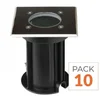 Image de Pack de 10 - Spot LED Extérieur Encastrable Carré IP65 pour Ampoule GU10