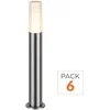 Image de Pack de 6 - Borne Extérieure 100cm 220V IP65 ARGENT pour Ampoule E27