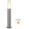 Image de Pack de 6 - Borne Extérieure 60cm 220V IP65 ARGENT pour Ampoule E27