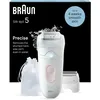 Image de Braun Silk-épil 5, Épilateur Pour Épilation Facile, Étanche, Peau Douce Longue Durée, Avec Tête De Rasoir Pour Femmes Et Sabot Tondeuse, 5-030, Blanc/Rose