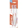 Image de elmex InterX Lot de 2 brosses à dents avec protection contre les caries Taille moyenne Poils X pour nettoyer les dents en profondeur avec tête courte pour molaires difficiles à atteindre