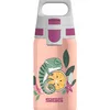 Image de Sigg - Gourde Enfant En Acier Inoxydable - Shield One Flora - Pour l'École et le Sport - Convient Aux Boissons Gazeuses - Étanche & Légère - Sans BPA - Rose Motif Caméléon - 0,5L