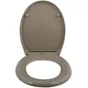 Image de spirella Abattant de WC ovale avec fonction de fixation rapide et fermeture en douceur Lunette de toilette antibactérienne en Duroplast et acier inoxydable amovible Taupe