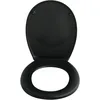 Image de Spirella - Abattant WC Thermo Dur Neela - Charnières en ABS Chromé - Couvercle WC avec Frein de Chute - Fermeture Slow-Close - 44 x 37 x 3 cm - Noir