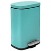 Image de Spirella - Poubelle de Salle de Bain à Pédale AKIRA - Acier Inoxydable Haut de Gamme - Fermeture Silencieuse Easy-Close - Bleu Turquoise - 5L