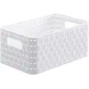 Image de Rotho Country Boîte de rangement 6l en rotin, Plastique (PP) sans BPA, blanc, A5/6l (28.0 x 18.5 x 12.6 cm)