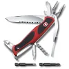 Image de Victorinox Ranger Grip 174 Couteau de Poche Suisse, Multitool, 17 Fonctions, Lame Fixe, Tire Bouchon, Etui, Rouge/Noir