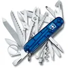 Image de Victorinox Swiss Champ Couteau de Poche Suisse, Léger, Multitool, 33 Fonctions, Lame, Ciseaux, Tire Bouchon, Bleu Transparent