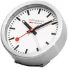 Image de Mondaine Mini Horloge Murale et réveil avec boîtier en Aluminium, trotteuse à tic-tac, dans la Couleur: Argent/Gris, Verre : Verre minéral, A997.MCAL.16SBB.1