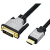 Image de ROLINE Câble DVI HDMI I Câble d'écran avec connecteur DVI D 24+1 Dual Link et HDMI I 4K Ultra HD I noir/argent, 1m